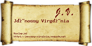 Jánossy Virgínia névjegykártya